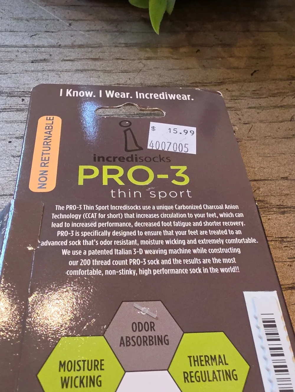 No Sho Increisocks Pro-3 Size S NWT